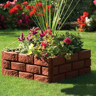 Brick Effect Border Fence Garden Edging Border | Plastic Lawn Edging Flower Bed Edging | Garden Border Fencing Stone Effect Path Edging