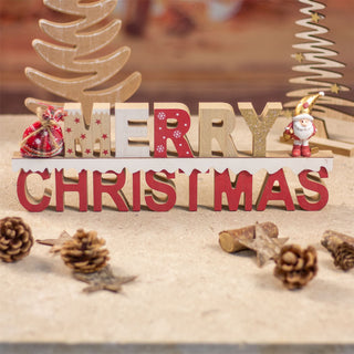 Freestanding Wooden Merry Christmas Sign | Merry Christmas Word Block - 32cm