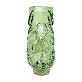 Green Glass Fish Jug, 20cm Coloured Glass Pitcher Vase Nautical Fish Ornament