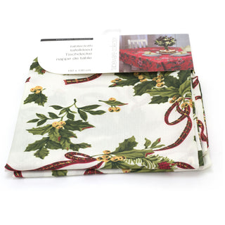 Traditional Fabric Christmas Tablecloth | Rectangular Table Cloth | Xmas Table Cover Christmas Decorations 180cm X 130cm