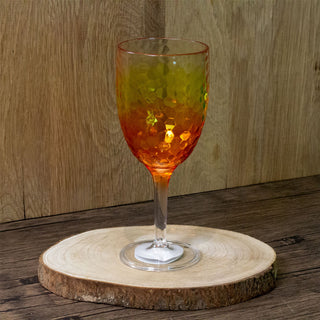 Orange Ombre Plastic Wine Glass Reusable Wine Glass Goblet Garden Picnic - 400ml