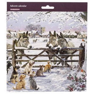 Christmas Donkeys Traditional Picture Advent Calendar, 21.3cm Square