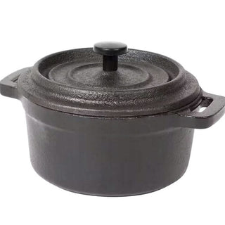 Cast Iron Mini Casserole Dish with Lid | Black Cocotte Terrine Pot – 10cm