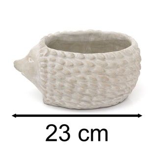 Forest Animal Stone Planter | Garden Plant Pot Animal Ornament Statue - Hedgehog