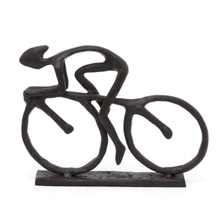 Cast Iron Cyclist Sculpture Cycling Ornament | Metal Bike Racing Man Decoration | Cycling Sculpture Sports Decorations | Abstract Ornaments Cycling Gifts