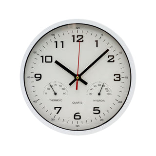 Temperature Humidity Wall Clock | Round Hygrometer Thermometer Wall Clock - 25cm