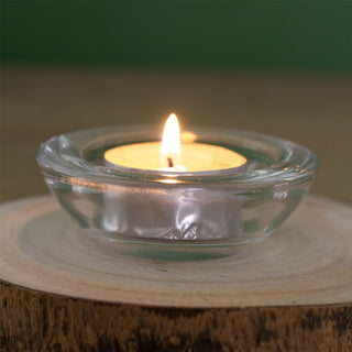 Clear Glass Tea Light Holder | Round Tealight Candle Holder Votive Candle Pot