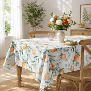 Orange Fruit Dining Table Cloth, 180x130cm Rectangle Polyester Tablecloth