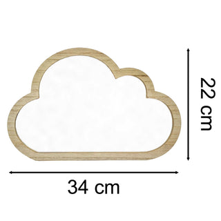 Wooden Cloud Shaped Mirror | Kids Bedroom Wall Decor Hanging Nursery Mirror 34cm