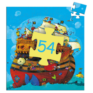 Djeco DJ07241 Silhouette Puzzles Barbarossa's Boat Pirate Jigsaw Puzzle 54 pcs