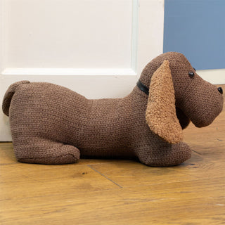 Max the Boucle Long Eared Dog Doorstop | Novelty Decor Fabric Animal Door Stop