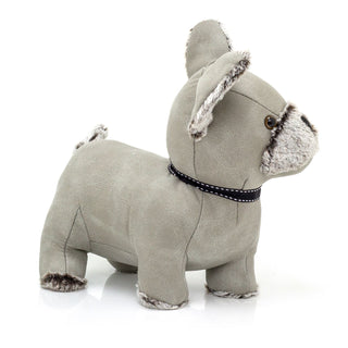 Chico Chihuahua Doorstop | Faux Leather Weighted Grey Puppy Dog Door Stop 1.7kg