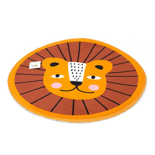 Childrens Round Jungle Animal Rug | Safari Animal Area Rug For Kids - Lion