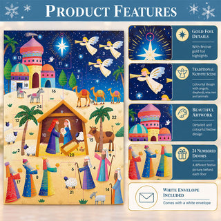 The Christmas Story Advent Calendar, 33.5cm Nativity Design