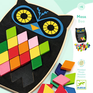 Djeco DJ01693 Wooden Owl Mosaic Sorting Game | Kids Educational Toys - Mosa Boo