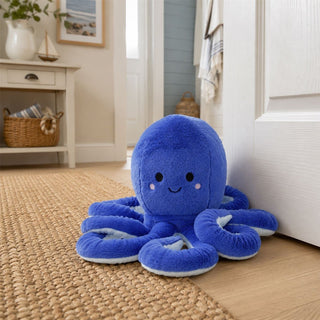 Fabric Blue Octopus Door Stop, 16 cm Coastal Sea Life Door Stopper