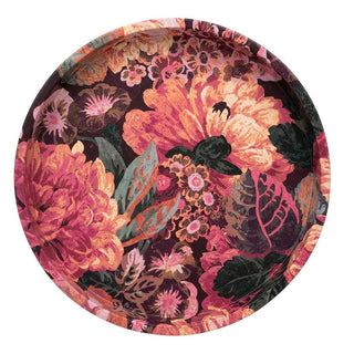 Sanderson - Very Rose & Peony Deep Well Tray | Round Kitchen Serving Tray - 30cm