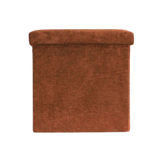 Brown Corduroy Fabric Pouffe Storage Footstool | Square Pouffes For Living Room