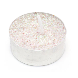 Pack Of 8 Silver Glitter Tealight Candles | Unscented Candle Tealights | Wedding Christmas Tealight Candles