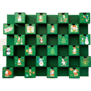 Green Folding Fill Your Own Christmas Advent Calendar, 24 Drawer Countdown