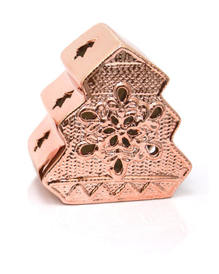 Parisienne Chic Copper Christmas Tealight Holder Ornament - Rose Gold Tea Light Candle Decoration