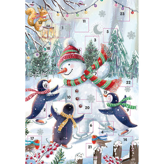 Dancing Snowman and Friends Advent Calendar, 33.5cm Snowman & Penguins