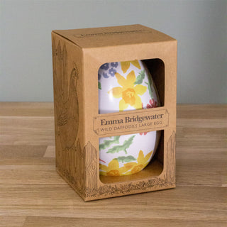 Emma Bridgewater - Wild Daffodil Egg-Shaped Tin | Large Tin Egg - Easter Gifts