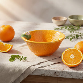 Orange Shaped Snack Bowl, 200ml Ceramic Serving Bowl, Nibbles Dish - 12cm
