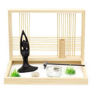 Yoga Thai Zen Garden Set | Desktop Stress Relief Meditation Candle Holder | Buddha Tealight Candle Holder