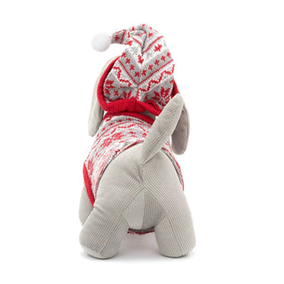 Festive Dachshund Puppy Christmas Door Stop | Decorative Fabric Animal Door Stop | Novelty Dog Door Stopper