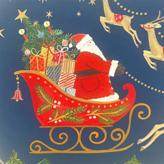 Nostalgia Sleigh Christmas Cake Tin, 23cm Gisela Graham Round Storage Tin