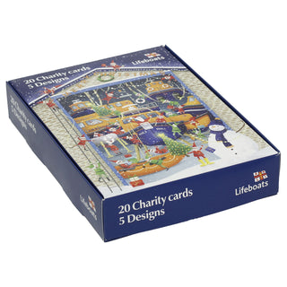 RNLI Charity Christmas Cards Box of 20 Nautical Christmas Cards with 5 Designs