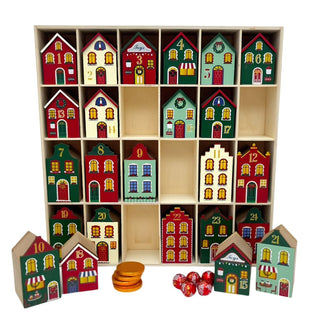 Fill Your Own Advent Calendar, Gisela Graham Reusable Wooden Dutch Village