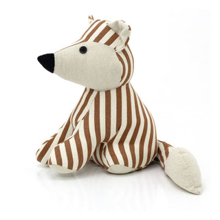 Finn Fox Striped Animal Doorstop | Brown Stripey Fabric Fox Door Stop - 26cm