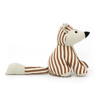 Finn Fox Striped Animal Doorstop | Brown Stripey Fabric Fox Door Stop - 26cm