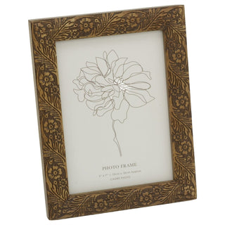 Floral 5x7 Wooden Photo Frame, Freestanding or Wall Mounted Picture Frame