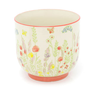 Floral Butterfly Ceramic Plant Pot | Botanical Indoor Plant Pot Cachepot Meadow Flower Pot | Indoor Planter Ceramic Plant Pot For Indoor