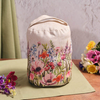 Floral Fabric Doorstop, 1kg Weighted Wildflower Country Style Door Stop - 23cm