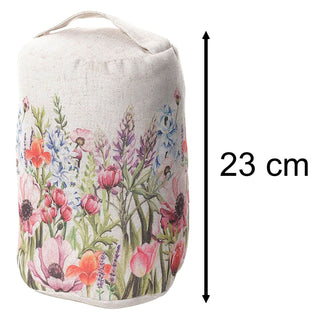 Floral Fabric Doorstop, 1kg Weighted Wildflower Country Style Door Stop - 23cm