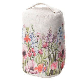 Floral Fabric Doorstop, 1kg Weighted Wildflower Country Style Door Stop - 23cm