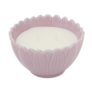 Flower Petal Scented Candle, 2 Wick Ceramic Bowl Floral Fragrance Candle 12.5cm