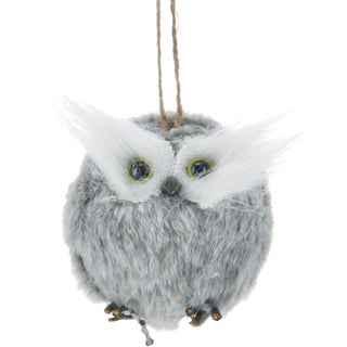 Fluffy Owl Christmas Tree Bauble | Woodland Bird Ornament Hanging Decoration 6cm