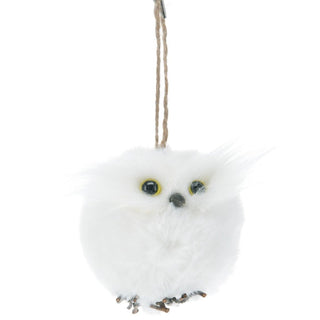 Fluffy Owl Christmas Tree Bauble | Woodland Bird Ornament Hanging Decoration 6cm