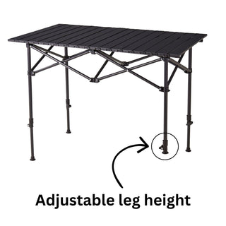 Foldable Large Camping Table, Portable Metal Family Picnic Table for Outdoors