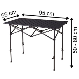 Foldable Large Camping Table, Portable Metal Family Picnic Table for Outdoors