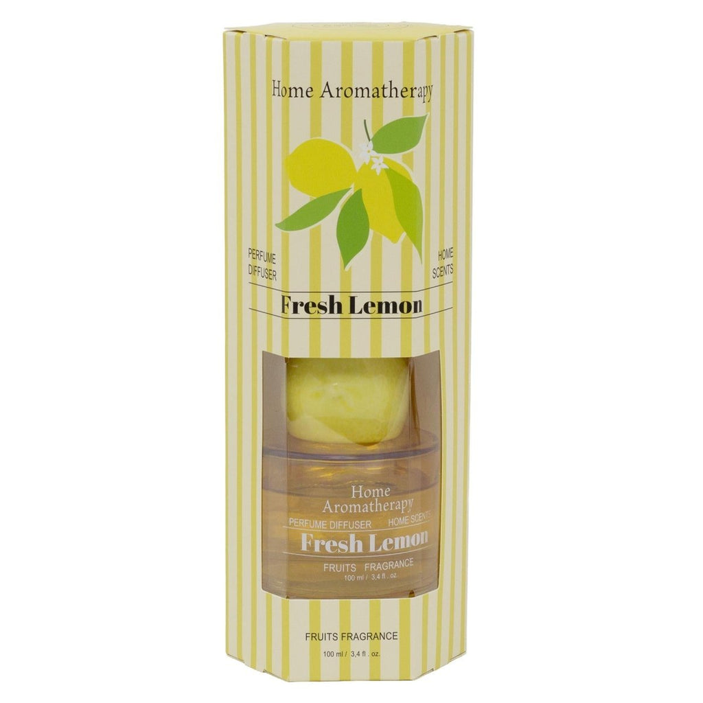 Fresh Lemon Reed Diffuser | 100ml Glass Oil Diffuser with Ceramic Frui ...