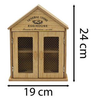 General Store Wooden Egg House for 6 Eggs | Rustic Kitchen Egg Holder