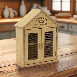 General Store Wooden Egg House for 6 Eggs | Rustic Kitchen Egg Holder