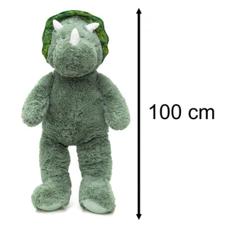 Giant Green Triceratops Plush Toy | Super Soft Dinosaur Teddy for Kids - 100cm