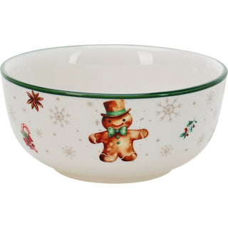 Gingerbread Christmas Bowl | Ceramic Bowl for Snacks, Soups & Desserts